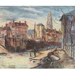 George Hann, British 1900-1979- Harbour scene; oil on canvas, signed, 50.5x59.5cm(ARR)Please refer