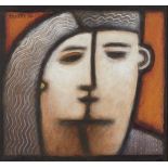 Jiri Borsky, Czech Republic b.1945- Couple; acrylic on board, signed and dated 2014, signed, dated