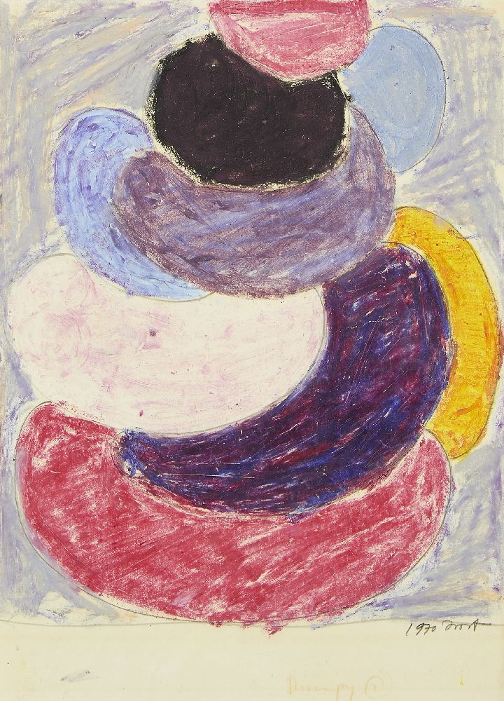 Sir Terry Frost RA, British 1915-2003- Untitled, 1970; wax pastel and pencil, signed and dated in