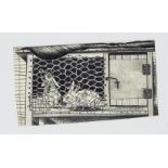 Colin Self, British b.1941- Two Rabbits In A Hutch, 2002; pencil, signed and dated, 6.7x12cm, (ARR)