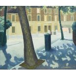 George Fisher Gilmour, British 1908-1984- Nocturne street scene; oil on canvas, 25x30.5cm, (ARR)
