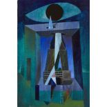 Clarke Hutton, British 1898-1985- Obelisk II, 1975; oil on panel, signed, titled and dated on the