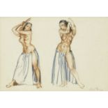 Sir William Russell Flint RA RSW PRWS, Scottish 1880-1969- Study of Two Figures; coloured chalk on