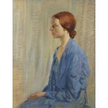 Alan Douglas Mainds, British 1881- 1945- Portrait of a lady; oil on canvas, signed, 92x71.