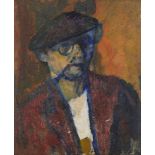 David Bomberg, British 1890-1957- Portrait of artist, 1937; oil on board, 60x51cm, (ARR) Provenance: