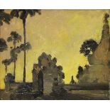 Sir Gerald Festus Kelly KCVO PRA, British 1879-1972- Pagoda at Magway Burma; oil on panel, inscribed