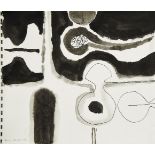 Henry Cliffe, British 1919-1983- Untitled abstract composition, 1974; pen, black ink and wash, sheet