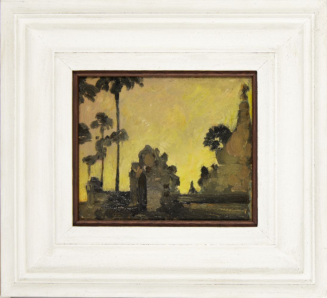 Sir Gerald Festus Kelly KCVO PRA, British 1879-1972- Pagoda at Magway Burma; oil on panel, inscribed - Image 2 of 3