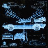 J J Adams, British b.1978- Great Scott!!- Delorean X-ray, 2015; original illuminated lightbox,