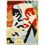 Shepard Fairey, American b.1970- Damaged Icon, 2018; screenprint in colours on wove, signed, dated