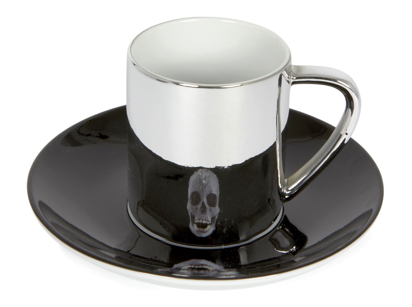 Damien Hirst, British b.1965- For The Love Of God, 2007; anamorphic porcelain cup and saucer, with - Image 2 of 2