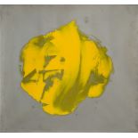 Paul Goodwin, British b.1951- Rolled Japanese Yellow, 2003; oil on stainless steel panel, signed,