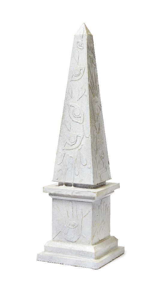 Andrew Schoultz, American b.1975- Obelisk, 2010; painted metal Obelisk, signed and dated in marker
