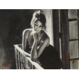 Fabian Perez, Argentinean b.1967- Saba at the Balcony; giclee print on wove, signed and numbered