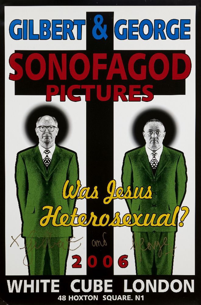 Gilbert & George, British b.1943 & 1942- Sonofagod Pictures: Was Jesus a Heterosexual?, 2006; four