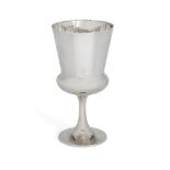 A silver goblet, London, c.1908, Horace Woodward & Co Ltd, the goblet with bulbous base to