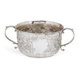 A Victorian silver porringer, London, c.1895, Edwin Charles Purdie, of circular form with twin