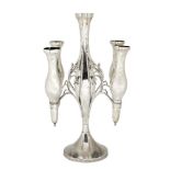 An Edwardian silver five branch epergne, Birmingham, c.1908, maker's mark rubbed, designed with a