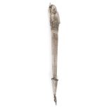 A silver Torah pointer, yad, bearing spurious Russian marks, the handle designed as the head of an