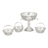 A 20th century American silver four-piece centrepiece, Massachusetts, The Webster Company,