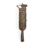 A parcel gilt silver filigree cased presentation scroll presented to Pierre Eugene Gilbert, French