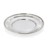 A silver plate, Sheffield, c.1934, Viner's Ltd., of plain, circular form, dia., 23cm, approx. weight