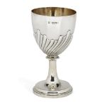 A Victorian silver goblet, London, c.1881, Daniel & Charles Houle, of half lobe twist design with
