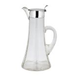 An Edwardian silver mounted glass claret jug, Birmingham, c.1904, William Hutton & Sons Ltd, of