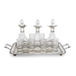 A twin-handled Edwardian silver drinks tray, Birmingham, c.1906, Norton & White, the gadrooned