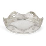 A silver and glass butter dish, Birmingham, c.1922, Adie Brothers Ltd., the circular silver mount