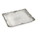 An American silver serving plate, Rhode Island, Howard Sterling Company, of rectangular form with