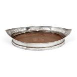 A small navette-shaped Edwardian silver gallery tray, Chester, c.1910, George Nathan & Ridley Hayes,