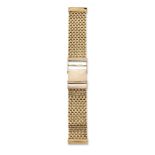 A 9ct gold watch bracelet, of broad flexible mesh design, the clasp signed AK, London hallmarks,