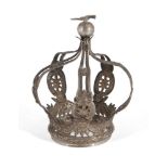 An unmarked silver miniature Torah crown, probably Polish or Austro-Hungarian, mid 19th century,