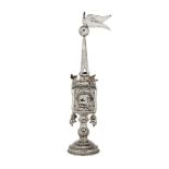 An Edwardian silver spice tower by Jacob Fenigstein, London, c.1905, of typical form, designed