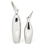 Two Turkish silver water jugs, stamped Melda 900 Special, both of elongated form with narrow necks