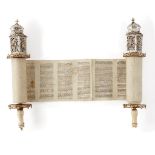 A 19th century Italian Sefer Torah in an associated small 20th century arc, the latter apparently