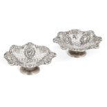 A pair of small Victorian silver bonbon dishes, Sheffield, c.1893, James Dixon & Sons Ltd., each