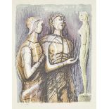 Henry Moore OM CH FBA RBS, British 1898-1986- Minerve et Promethee devant la Statue de Pandore [