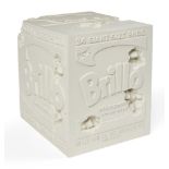 Daniel Arsham, American b.1980- Eroded Brillo Box, 2020; plaster with glass fragments multiple, in