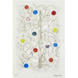 Dolf Rieser, South African 1898-1982- Untitled (abstract); etching with aquatint in colours on wove,