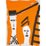 Bruce McLean, Scottish b.1944- Going for Gucci, 1984; screenprint in colours on wove, signed,