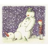 Banksy, British b.1974- Rude Snowman, 2003; offset lithographic card in colours, with printed Banksy