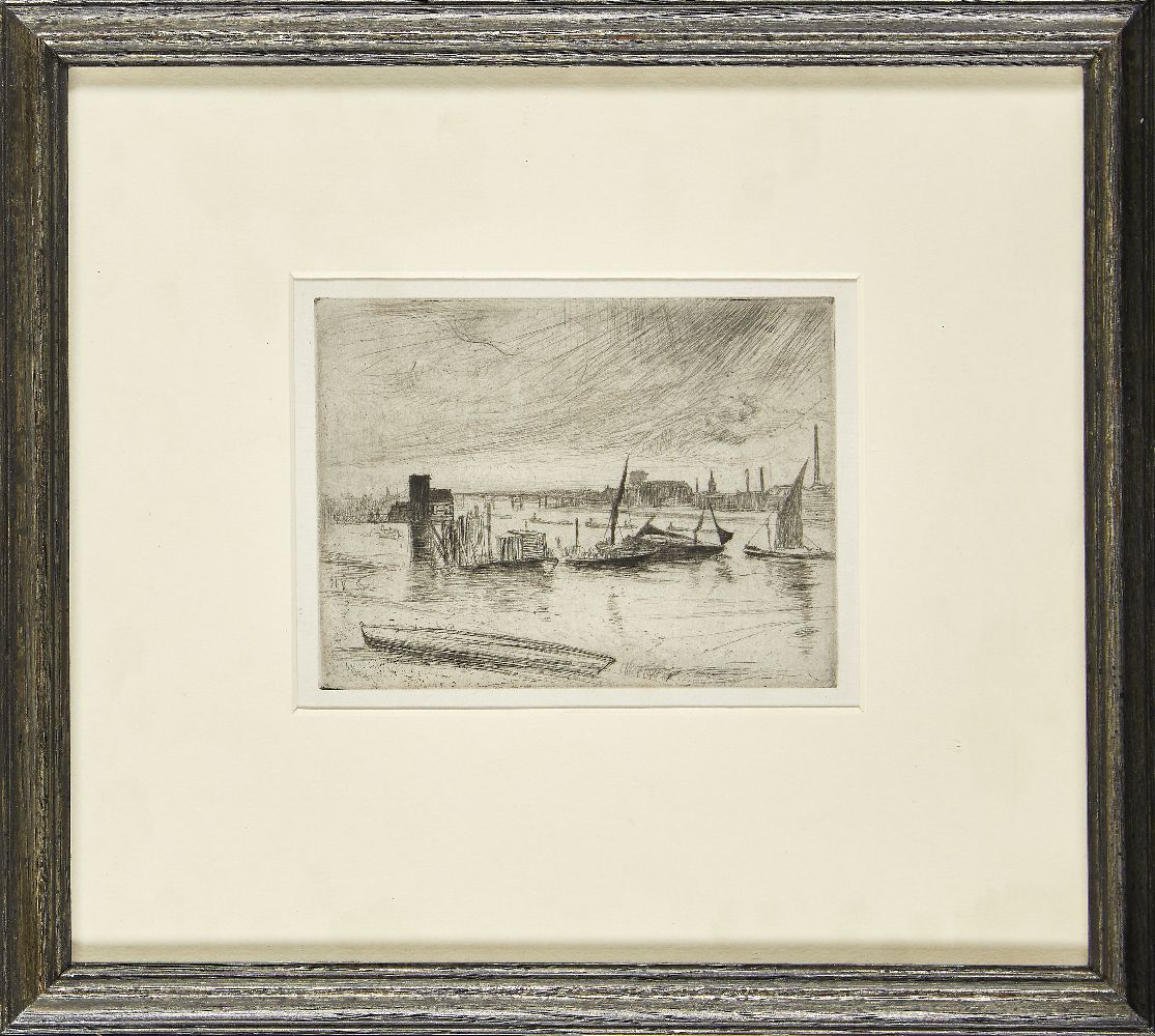 James McNeill Whistler PRBA HRSA RSW, American 1834-1903- Battersea Dawn (Cadogan Pier), 1871; - Image 2 of 2