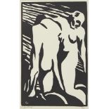 Horace Brodzky, Australian 1885-1969- Expulsion, 1914; linocut on wove, signed and numbered 47/75 in