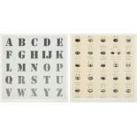 Sir Peter Blake CBE RDI RA, British b.1932- Appropriated Alphabets 5 and 6; two screenprints in