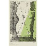 Sir Roland Penrose CBE, British 1900-1984- Bonjour Max Ernst, 1976; etching in colours on wove,