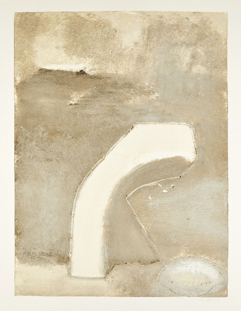 John Walker, British b.1939- Untitled Monotype, 1989; monotype in colours on wove, signed and