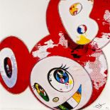 Takashi Murakami, Japanese b.1962- And Then x 6 (Red: The Polke Method), 2013; offset lithograph