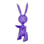 After Jeff Koons, American b.1955- Rabbit (Purple); zinc alloy sculpture, numbered 416/500 to COA